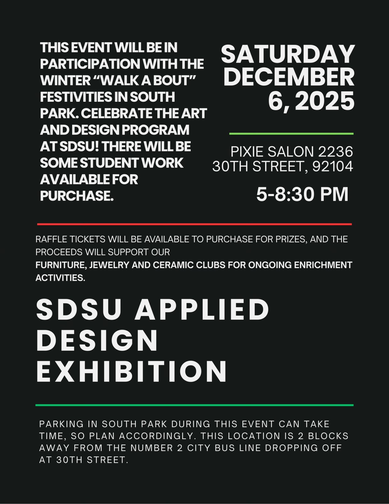 San Diego State University Applied Design Exhibition