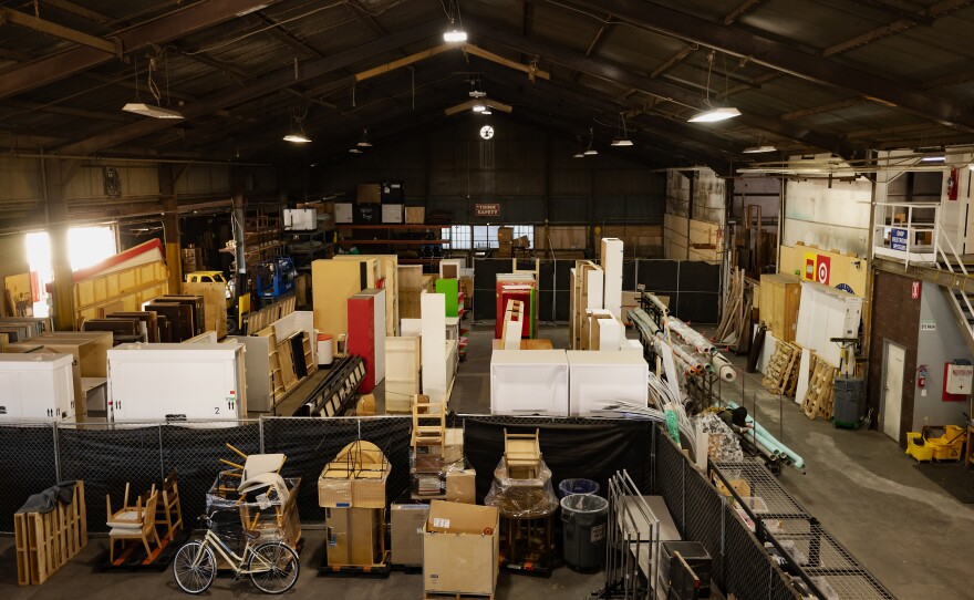 Productions pay for EcoSet to haul away their unwanted sets, props and construction materials.