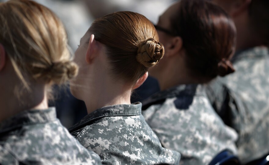 Soldiers, officers and civilian employees attend a ceremony for the U.S. Army's annual observance of Sexual Assault Awareness and Prevention Month in March 2015 in Arlington, Virginia. According to the Pentagon, the initiative is "meant to reinforce a climate of dignity and respect founded on good order and discipline."