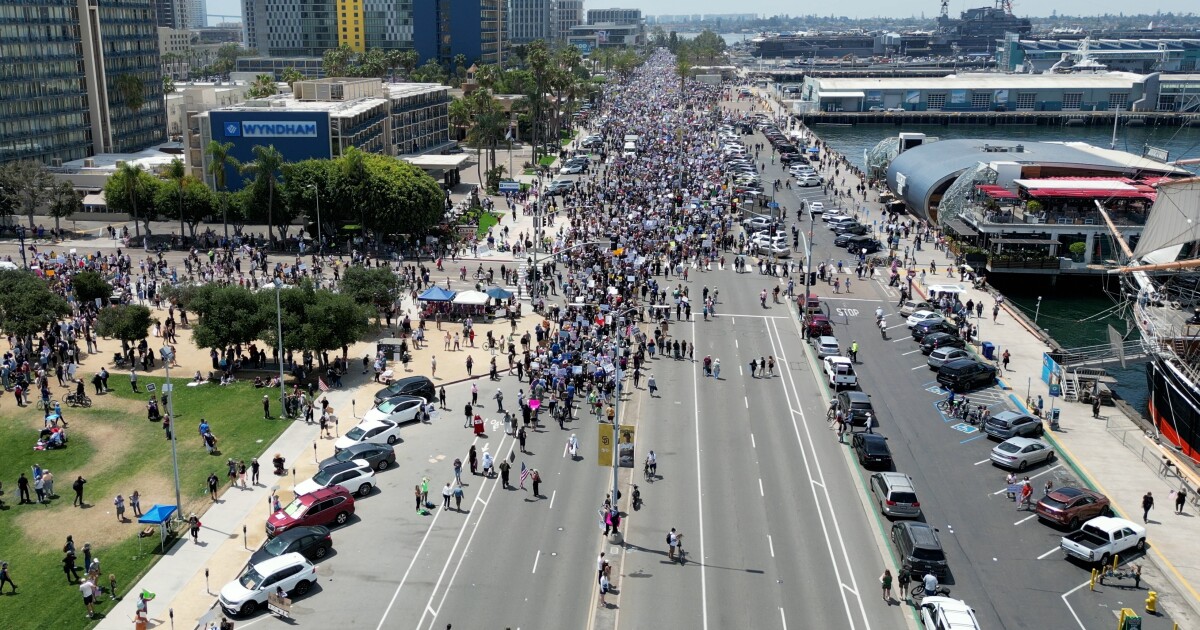 60,000+ march through downtown for 'No Kings' Day protest, other rallies planned throughout the county
