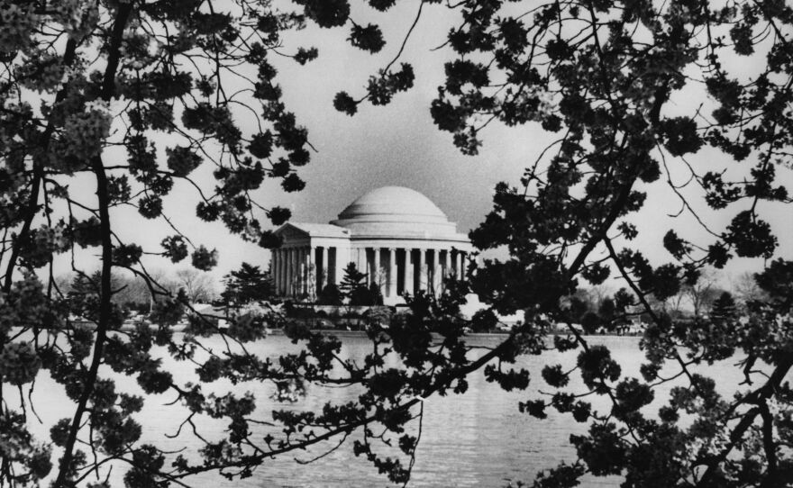 The Jefferson Memorial in Washington, pictured in April 1964.