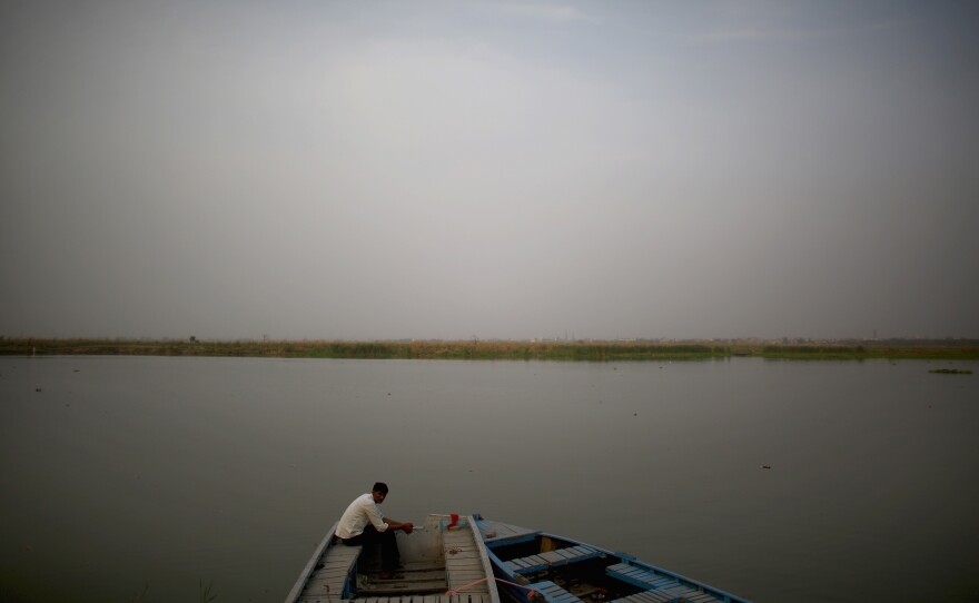 The Yamuna Reservoir, just before the river enters New Delhi, is the source of drinking water for over a third of Delhi's 17 million inhabitants. Just downstream at the Wazirabad Barrage, the river turns to a barely flowing, lifeless body as it makes its way for 13 miles past the eastern edge of the city.