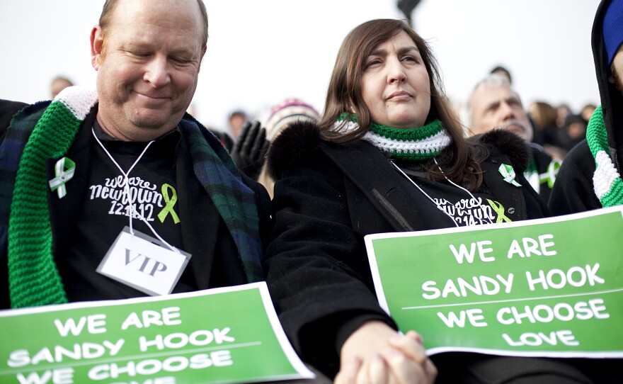 Newtown residents Darren Wagner and Georgia Monaghan traveled to Washington, D.C., to attend the gun control rally on Saturday.