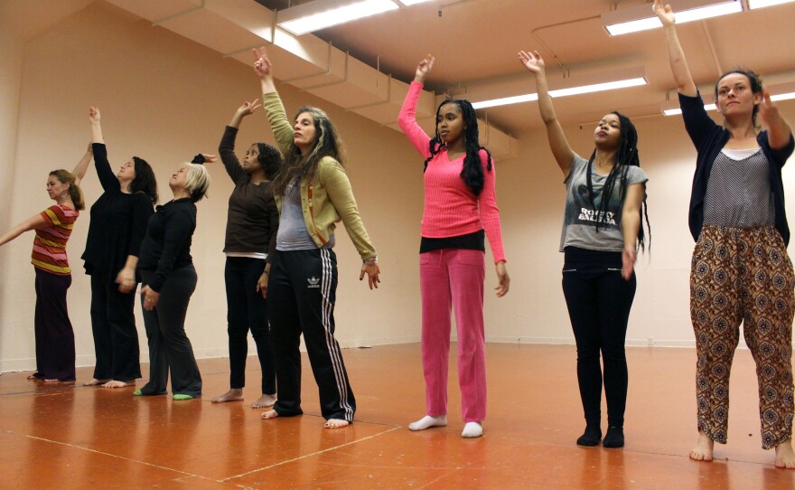 Performers with the theater company rehearse in San Francisco. The Media Project, founded more than two decades ago, melds personal stories with Greek, Roman and African myths to introduce "the universality of all of our stories," says Rhodessa Jones, founder and director.