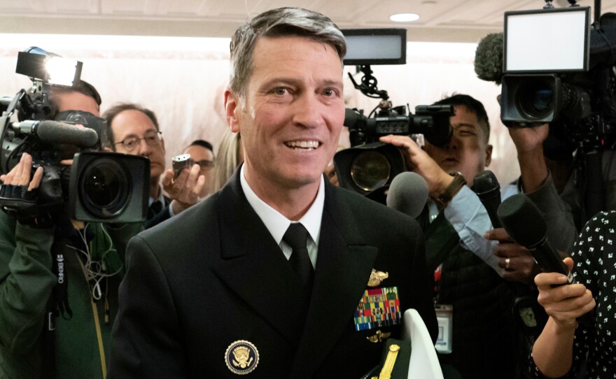 Rear Adm. Ronny Jackson, on Capitol Hill before he withdrew from consideration to be Veterans Affairs secretary.