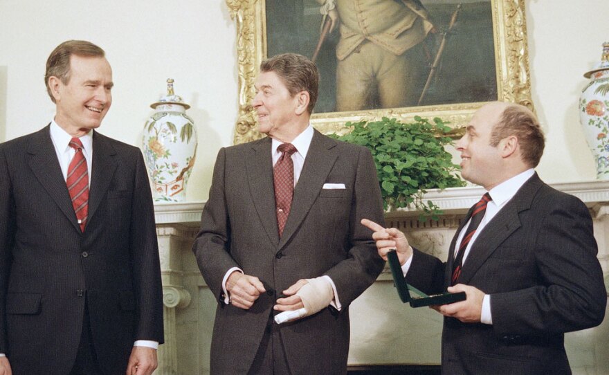 One of the most famous prisoners exchanged between the Soviet Union and the U.S. was Soviet Jewish dissident Natan Sharansky (right). He was awarded the  Congressional Gold Medal by President Ronald Reagan and Vice President George Bush in 1989.
