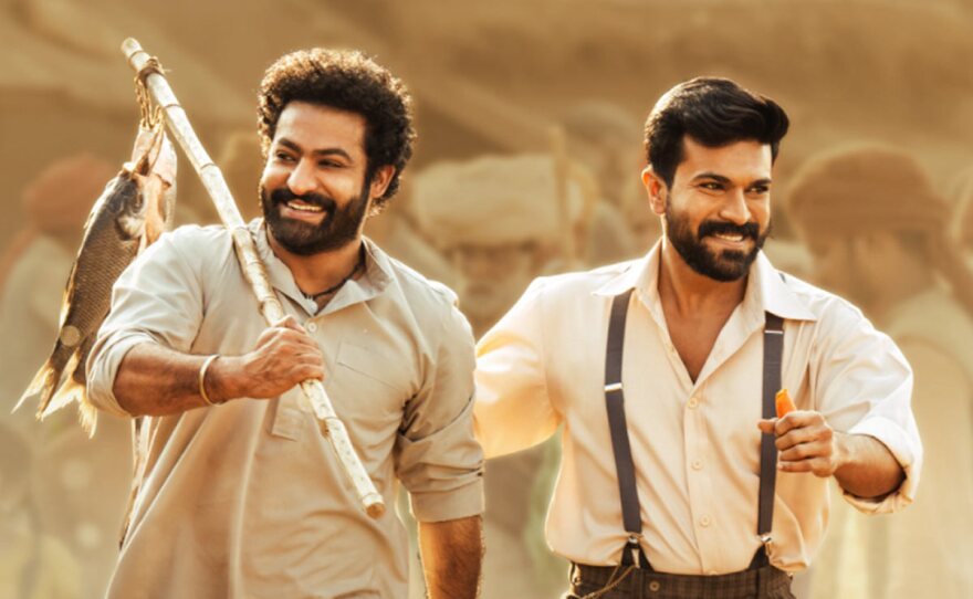 N.T. Rama Rao Jr. and Ram Charan Teja (the descendants of Indian acting dynasties) star in "RRR."