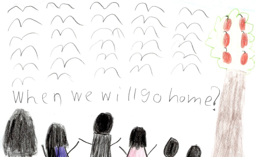A drawing by a child currently in ICE detention.