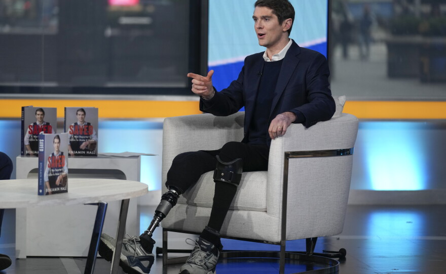Hall is interviewed about his book, Saved: A War Reporter's Mission to Make It Home, on Fox & Friends on March 10, 2023.