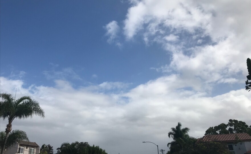 Cloudy skies over the Golden Hill neighborhood of San Diego County. Nov. 8, 2020.