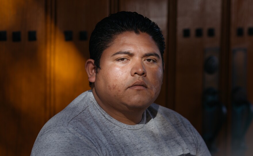 Alexander Antonio Burgos Mejia was detained at the Adelanto ICE Processing Center in 2017, when he went on a hunger strike to protest conditions at the facility. He said he and the other detainees suffered burns and other injuries after GEO Group staff used pepper spray. "I will never forget seeing the faces of my friends, seeing them crying," he said.