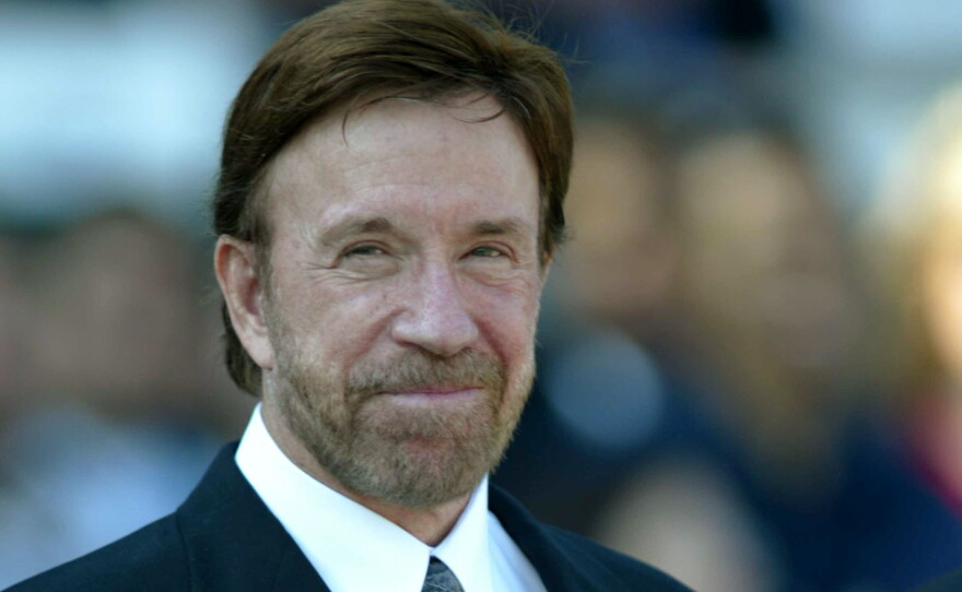 Norris karate chopped and kickboxed his way through more than a dozen action films in the 1980s, before leaping to TV in Walker, Texas Ranger. He's pictured above in California in October 2003.