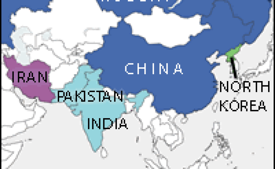 India and Pakistan are declared nuclear states. North Korea, despite signing the NPT, developed nuclear weapons programs in secret and Iran is suspected of doing the same.