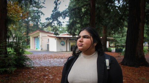 Namrata on the Sacramento State campus on Nov. 14, 2025. Namrata is an international student from India studying political science at Sacramento State. She uses the singular name Namrata as her legal name.