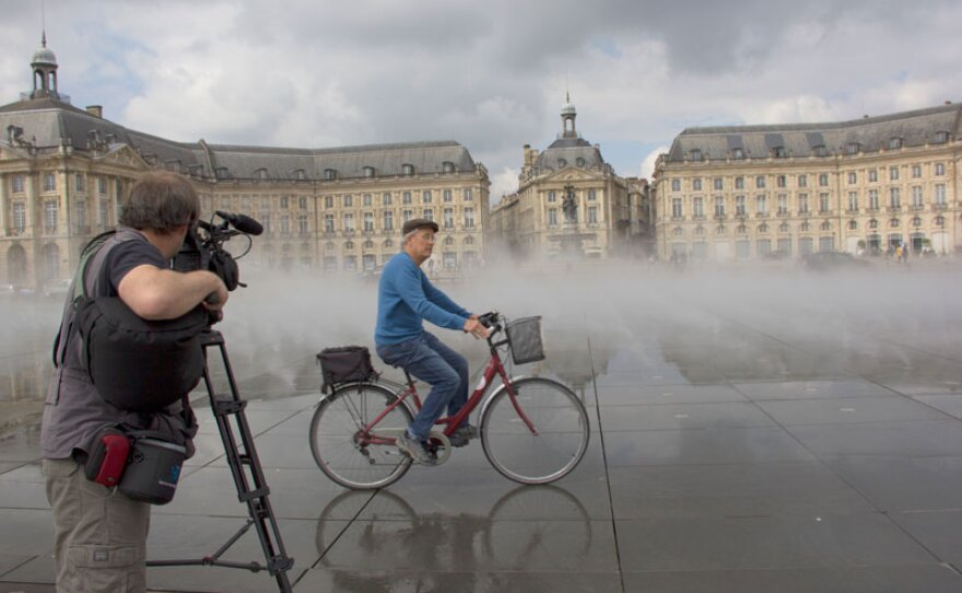 Joseph Rosendo going for a spin in Bordeaux's historic city center.
