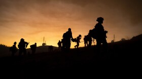 Inmate firefighters battle the Kincade Fire in unincorporated Sonoma County near Geyservillle, Calif, Oct. 26, 2019.