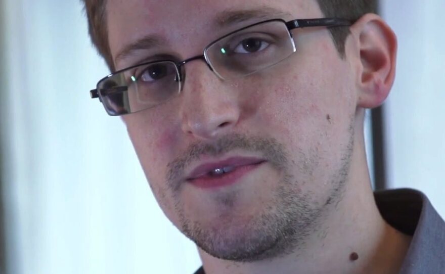 Edward Snowden, seen during a video interview with