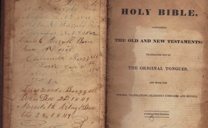 Joy Shivar matches items like this 1830s Bible with the relatives of its original owners.