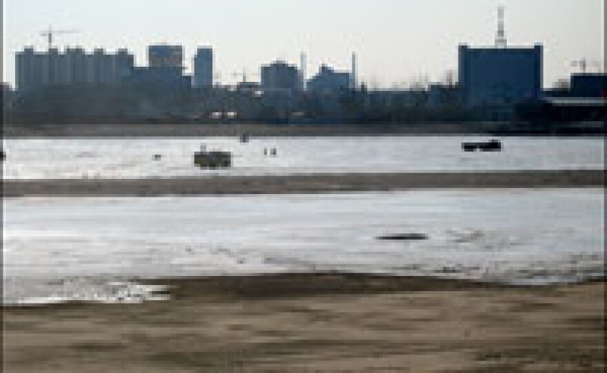 The Chinese city of Heihe, as seen from the Russian side of the Amur River, is expanding quickly.