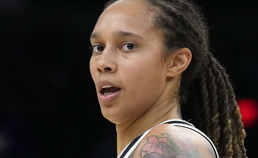 Phoenix Mercury center Brittney Griner, pictured in 2021, has been detained in Russia since February.