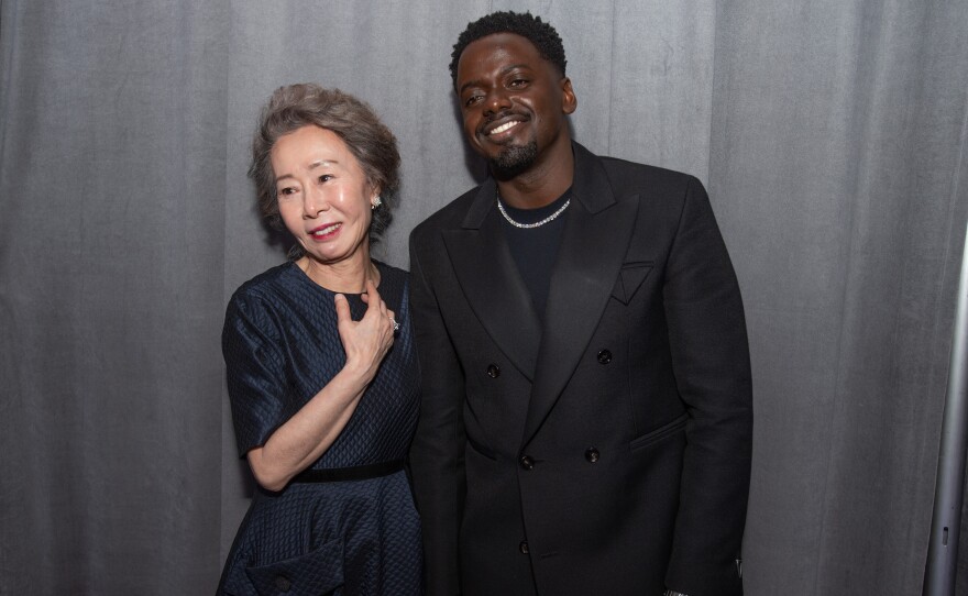 Oscar® Winners Yuh-Jung Youn and Daniel Kaluuya backstage during the live ABC Telecast of The 93rd Oscars® at Union Station in Los Angeles, CA on Sunday, April 25, 2021.