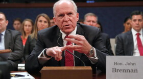 FILE - Former CIA Director John Brennan testifies on Capitol Hill in Washington, May 23, 2017, before the House Intelligence Committee Russia Investigation Task Force.
