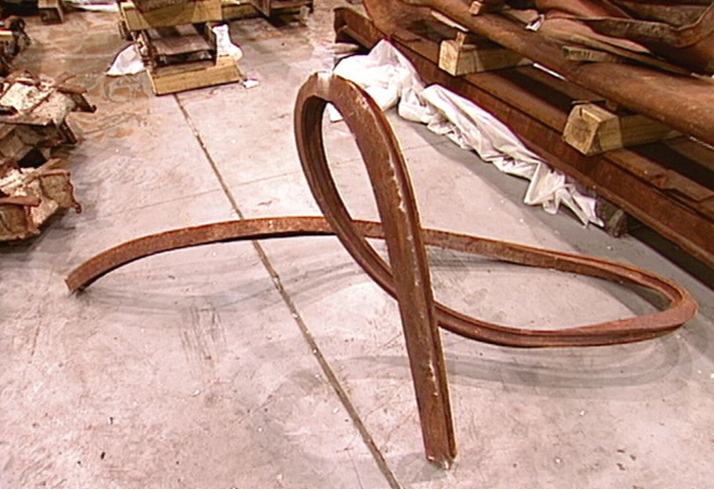A piece of metal recovered from the Twin Towers.