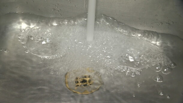 Water in a sink inside a bathroom at Lake Poway, Dec. 2, 2019.