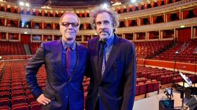Musician Danny Elfman (left) and director Tim Burton celebrate their may years of collaboration.