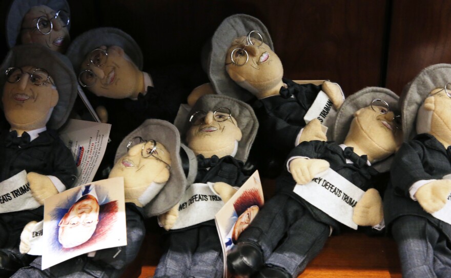You can find lots of Truman souvenirs in the gift shop at the president's library and museum. Highlights include Truman baseballs, bobbleheads and these plush dolls.
