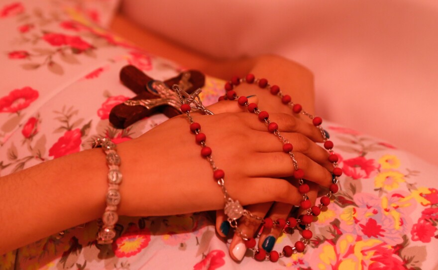 Lola chose to be buried with her crucifix and rosary; both were always by her side throughout her illness.