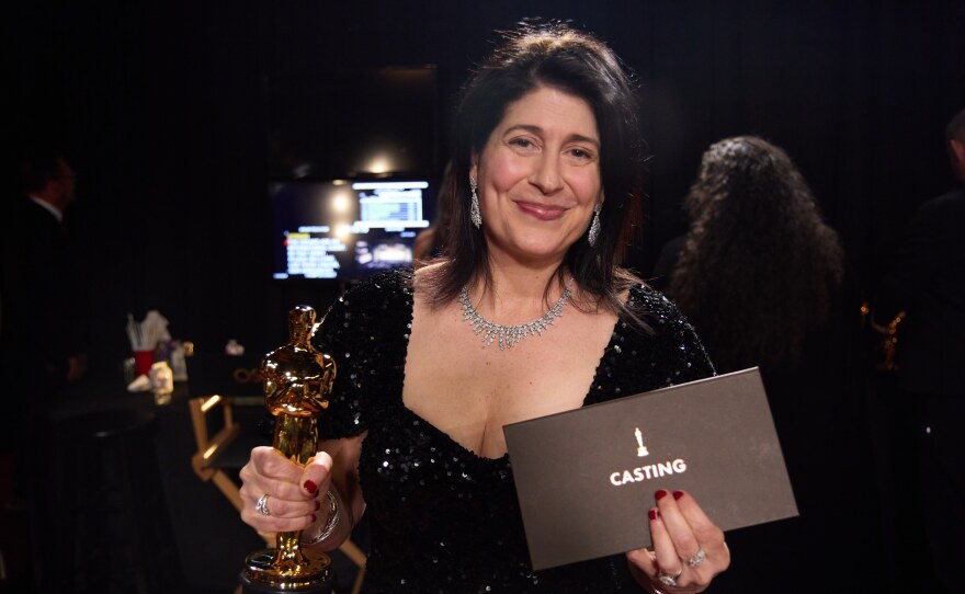 Cassandra Kulukundis poses backstage with the Oscar® for Casting during the 98th Oscars® at Dolby® Theatre at Ovation Hollywood on Sunday, March 15, 2026.