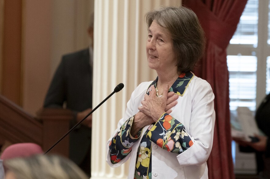 State Sen. Nancy Skinner, D-Berkeley speaks at the Capitol in Sacramento, Calif., Tuesday , June 27, 2023.