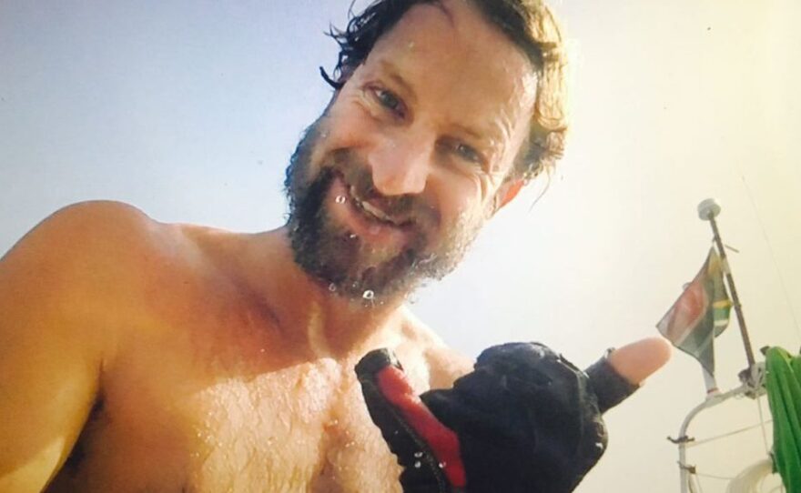 However rough the going on the open water, it's never too rough to throw up a shaka sign, as Bertish attests in this midvoyage selfie.