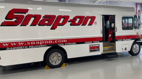 Snap-on sells custom tools to mechanics with a fleet of 3,400 rolling showrooms like this one. Its sales force visits nearly a million mechanics every week.