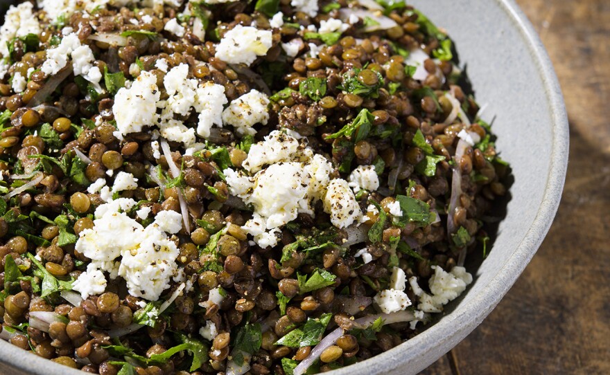 Garlicky Lentil and Parsley Salad with Feta