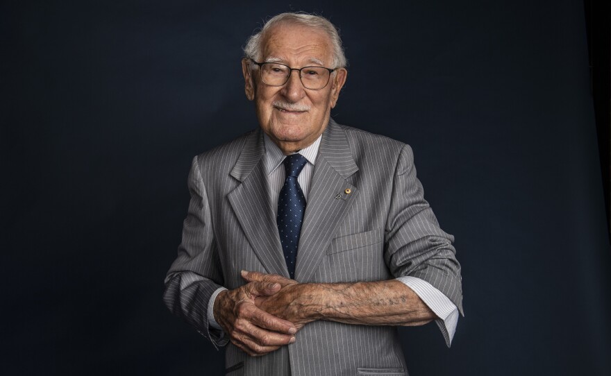 Eddie Jaku pictured just after his 100th birthday, on July 2, 2020. The Holocaust survivor and self-proclaimed "happiest man on Earth" died in Sydney this week.