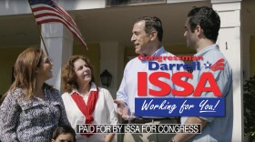 Rep. Darrell Issa talks to people in this ad titled "Effective." Issa purchased almost $2 million of broadcast TV ads. Courtesy YouTube