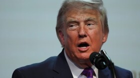 President Trump speaks about prescription drug prices in the South Court Auditorium in the Eisenhower Executive Office Building on the White House campus on Monday in Washington.