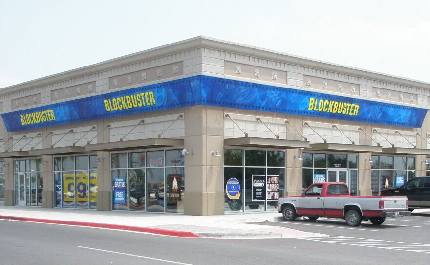 This Blockbuster store in Mission, Texas, is franchised by Border Entertainment. The company has 26 stores across Texas and Alaska that will live on after the last 300 or so company-owned stores are closed by early January 2014.