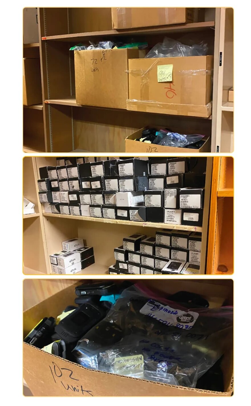 An EDD storage room with devices that remained unused for at least one year, according to a recent audit report.