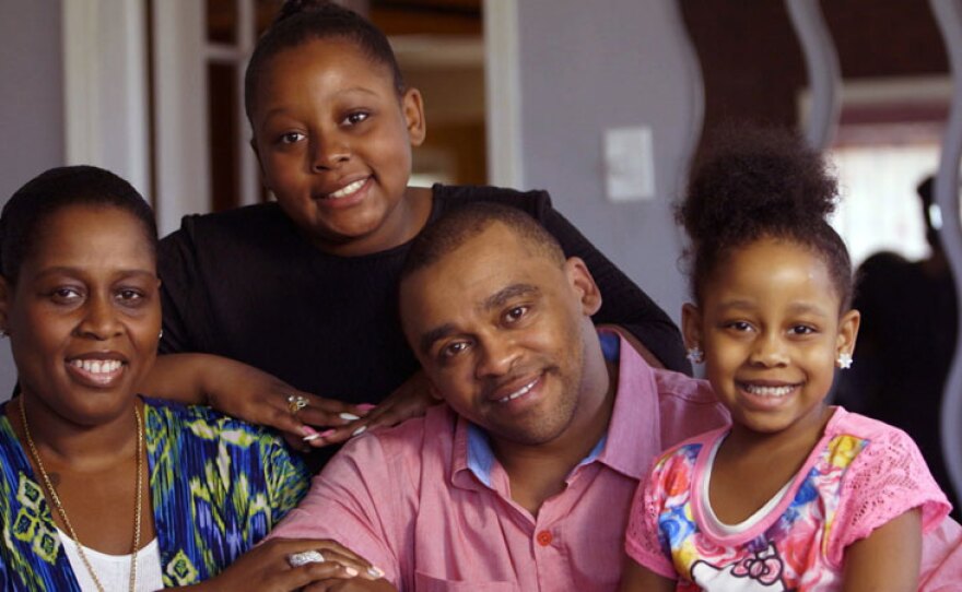 L-R: Reverend Catherine Brown, Georgia Brown, Pastor Kevin Jones and Treasure Brown.