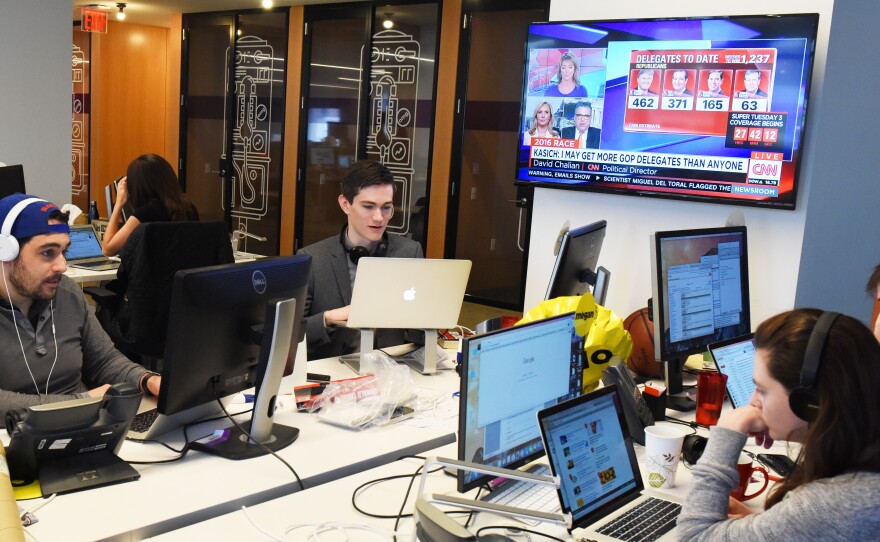 BuzzFeed's K-File (from left: Andrew Kaczynski, Nathan McDermott, Megan Apper and Chris Massie) has been covering the 2016 election by revealing the candidates' contradictions, hypocrises and misstatements.