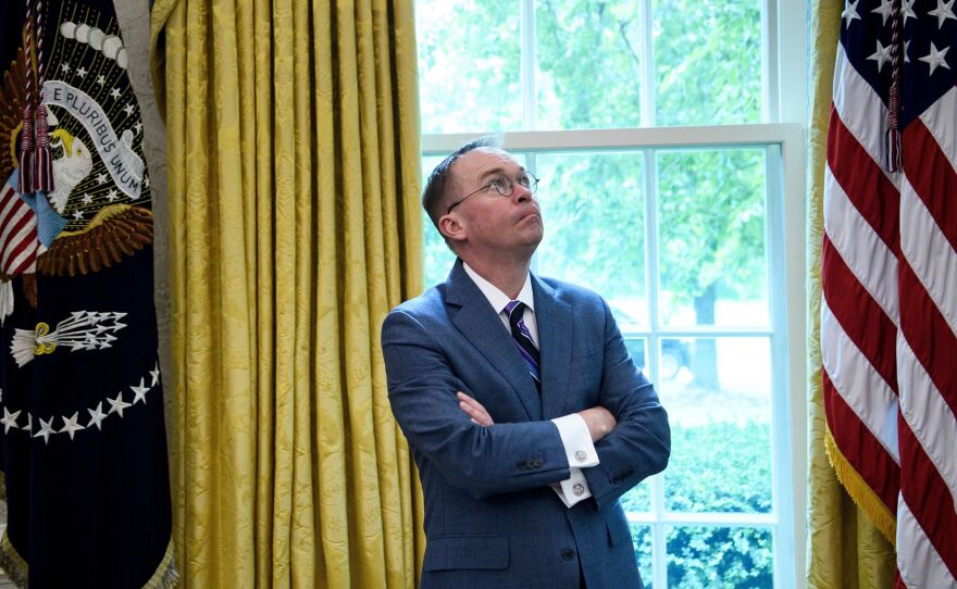 Acting White House Chief of Staff Mick Mulvaney, pictured in the Oval Office on May 13, is one of President Trump's closest advisers, but his negotiating tactics aren't widely loved on Capitol Hill.