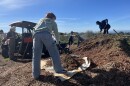 The Grauer School students move mulch at Coastal Roots Farm, Jan. 20, 2026.