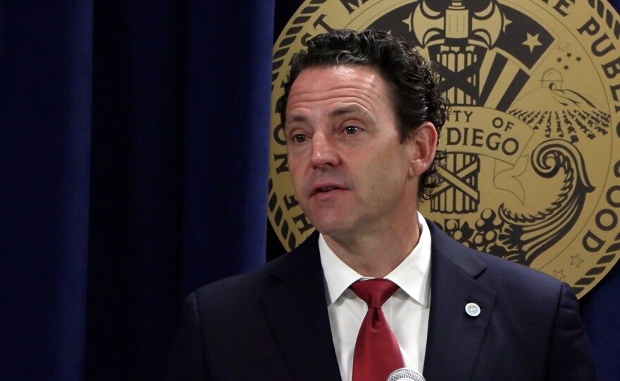Supervisor Nathan Fletcher is seen during a press conference at the County Administration Building. March 14, 2023.