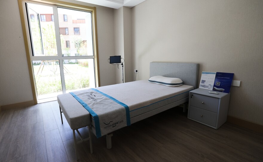 People who arrive in China for the Beijing Olympcs unvaccinated will face isolation in a mandatory three-week quarantine. Here, a room is seen in the athlete's village in Zhangjiakou, China.