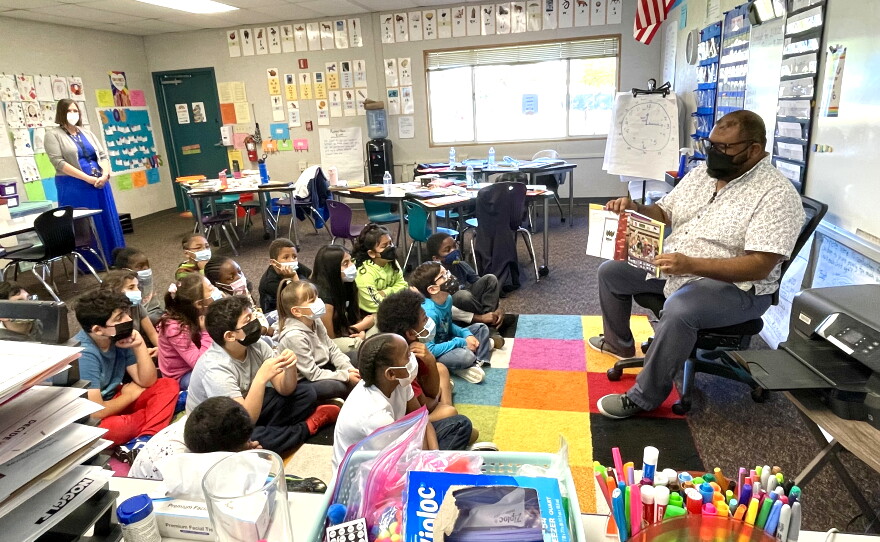Reggie Brown reads the book he illustrated, "Who Are Your People?", a New York Times Best Seller, El Cajon, CA, February 18, 2022