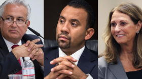 Four of San Ysidro’s seven superintendents since 2013 have come from school districts in the East Los Angeles area, including Edward Velasquez (left), Julio Fonseca (middle) and Mary Willis (right). 