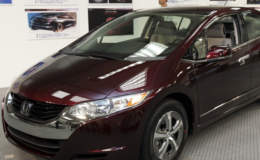 Honda's new fuel cell vehicle, FCX Clarity, can go about 240 miles on a tank of hydrogen fuel.
